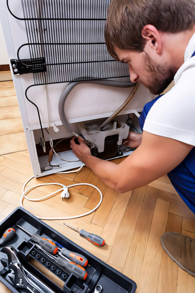 handyman-repairs-the-fridge